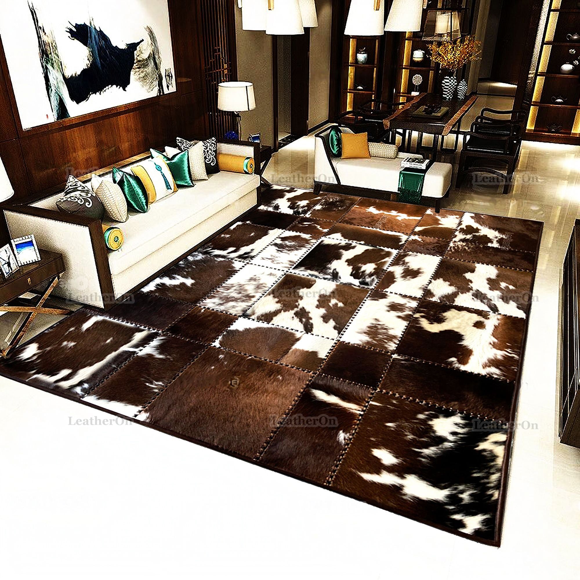 Cowhide Patchwork Rugs – LeatheronCo
