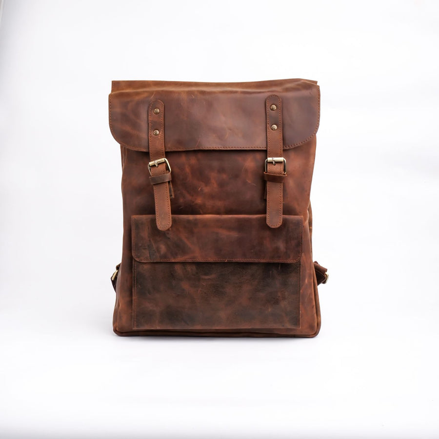 Handmade leather backpack sale