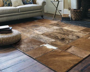 HANDMADE 100% Natural COWHIDE RUG | Patchwork Cowhide Area Rug | Real Cowhide Hallway Runner | Hair on Leather Cowhide Carpet | PR301