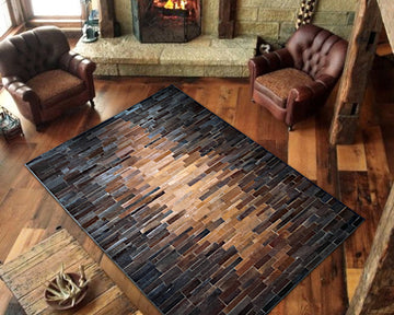 HANDMADE 100% Natural COWHIDE RUG | Patchwork Cowhide Area Rug | Real Cowhide Hallway Runner | Hair on Leather Cowhide Carpet | PR210