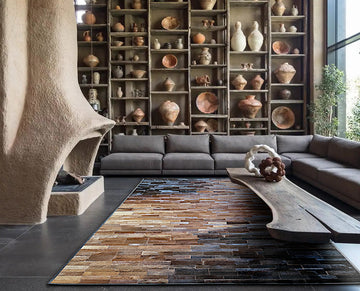 HANDMADE 100% Natural COWHIDE RUG | Patchwork Cowhide Area Rug | Real Cowhide Hallway Runner | Hair on Leather Cowhide Carpet | PR212