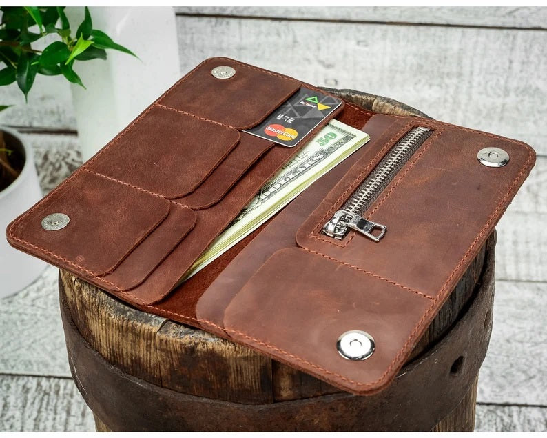 100% Natural Cowhide Clutch Wallet | Real Leather Clutch Pouch / Purse for Women