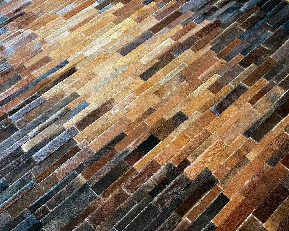 HANDMADE 100% Natural COWHIDE RUG | Patchwork Cowhide Area Rug | Real Cowhide Hallway Runner | Hair on Leather Cowhide Carpet | PR210