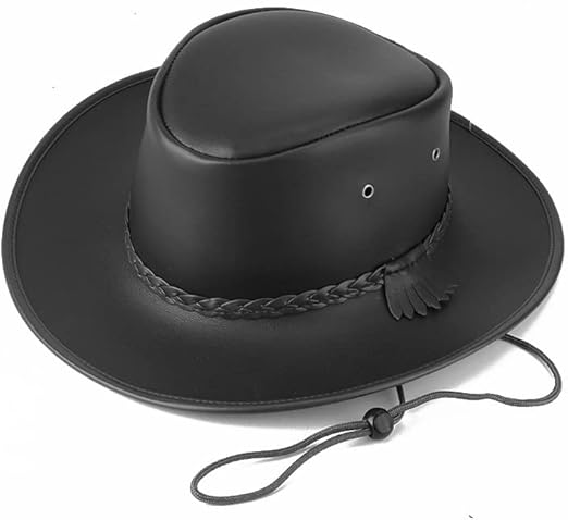 100% Real Leather Cowboy Hat | Cowboy Outback Hat - Classic Western Style