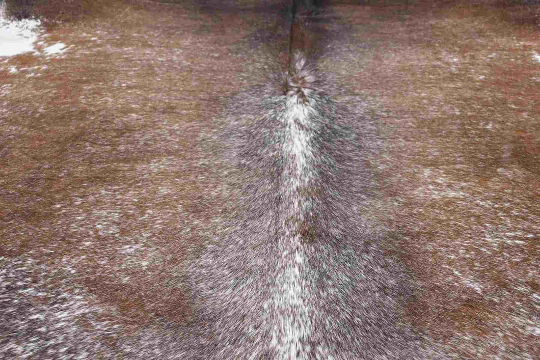 Tricolor (7.1 X 6.1 ft.) Exact As Photo BRAZILIAN Cowhide Rug | 100% Natural Cowhide Area Rug | Real Leather Cow Skin Rug | BZ129