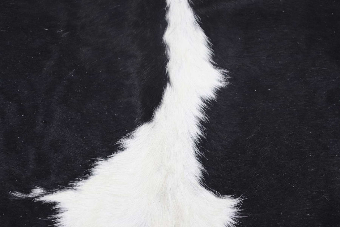 Black White (7.4 X 6.1 ft.) Exact As Photo BRAZILIAN Cowhide Rug | 100% Natural Cowhide Area Rug | Real Leather Cow Skin Rug | BZ163