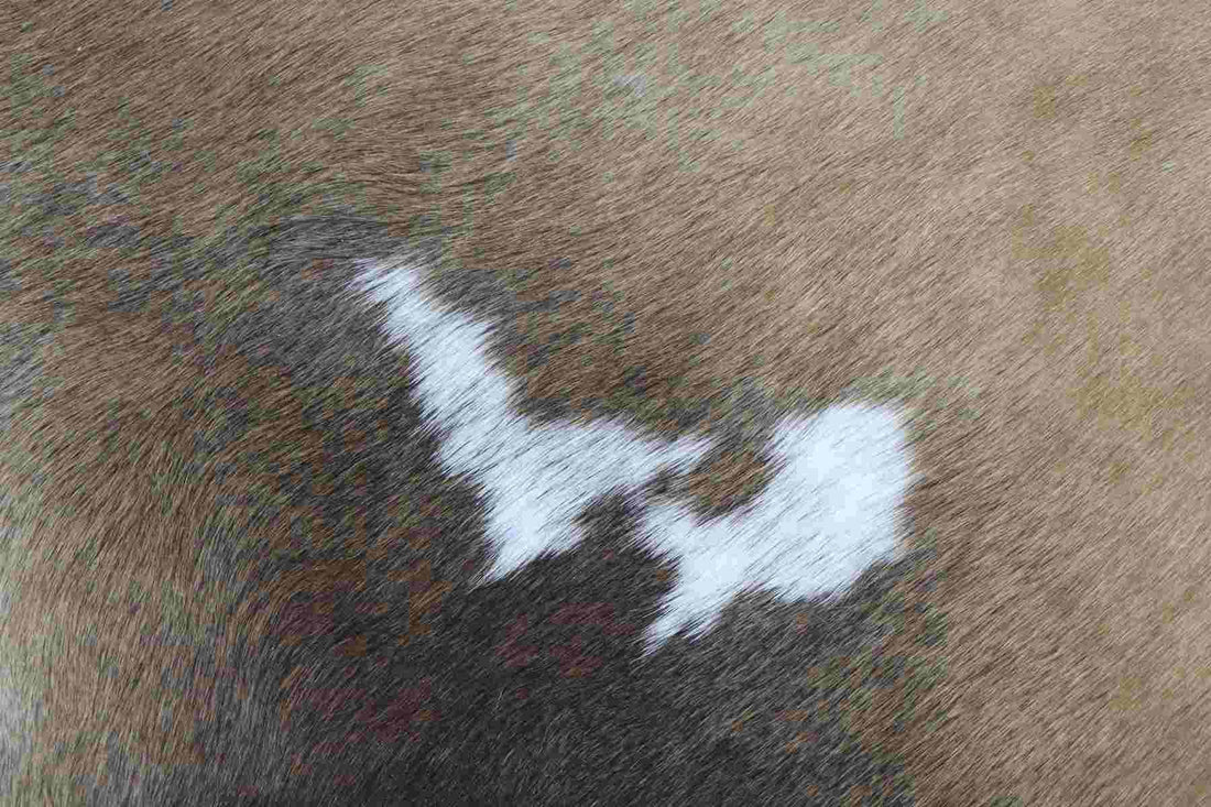 Tricolor (7.3 X 5.11 ft.) Exact As Photo BRAZILIAN Cowhide Rug | 100% Natural Cowhide Area Rug | Real Leather Cow Skin Rug | BZ247
