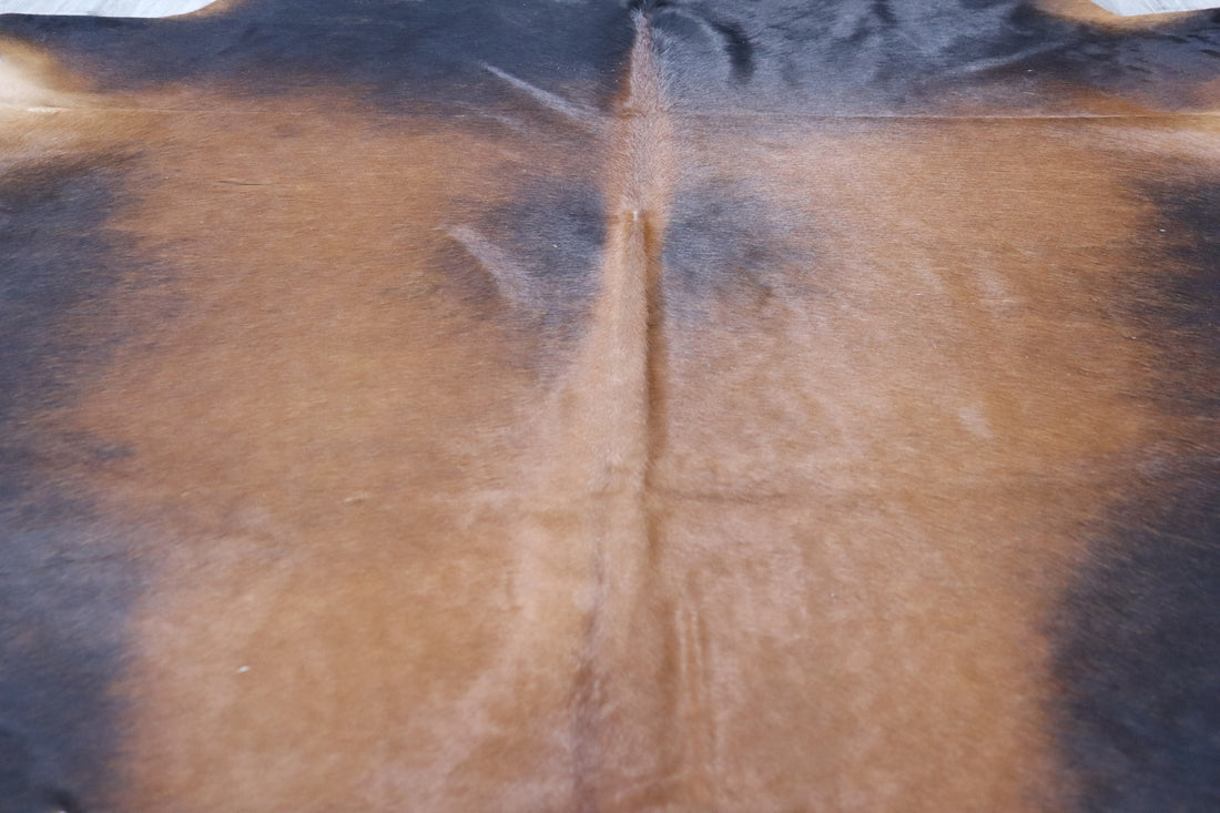 Brown Black (6.9 X 6.3 ft.) Exact As Photo BRAZILIAN Cowhide Rug | 100% Natural Cowhide Area Rug | Real Leather Cow Skin Rug | BZ263