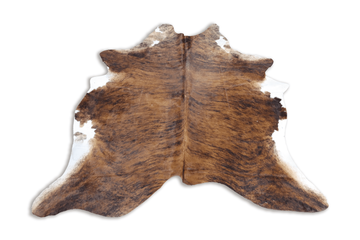 Brown White Brindle (6.8 X 6.3 ft.) Exact As Photo BRAZILIAN Cowhide Rug | 100% Natural Cowhide Area Rug | Real Leather Cow Skin Rug | BZ264