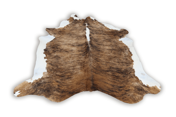 Tricolor Brindle (7.11 X 7.7 ft.) Exact As Photo BRAZILIAN Cowhide Rug | 100% Natural Cowhide Area Rug | Real Leather Cow Skin Rug | BZ330