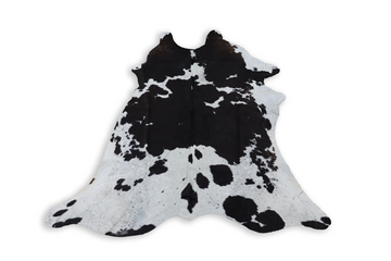 Black White (6.5 X 6.2 ft.) Exact As Photo BRAZILIAN Cowhide Rug | 100% Natural Cowhide Area Rug | Real Leather Cow Skin Rug | BZ339