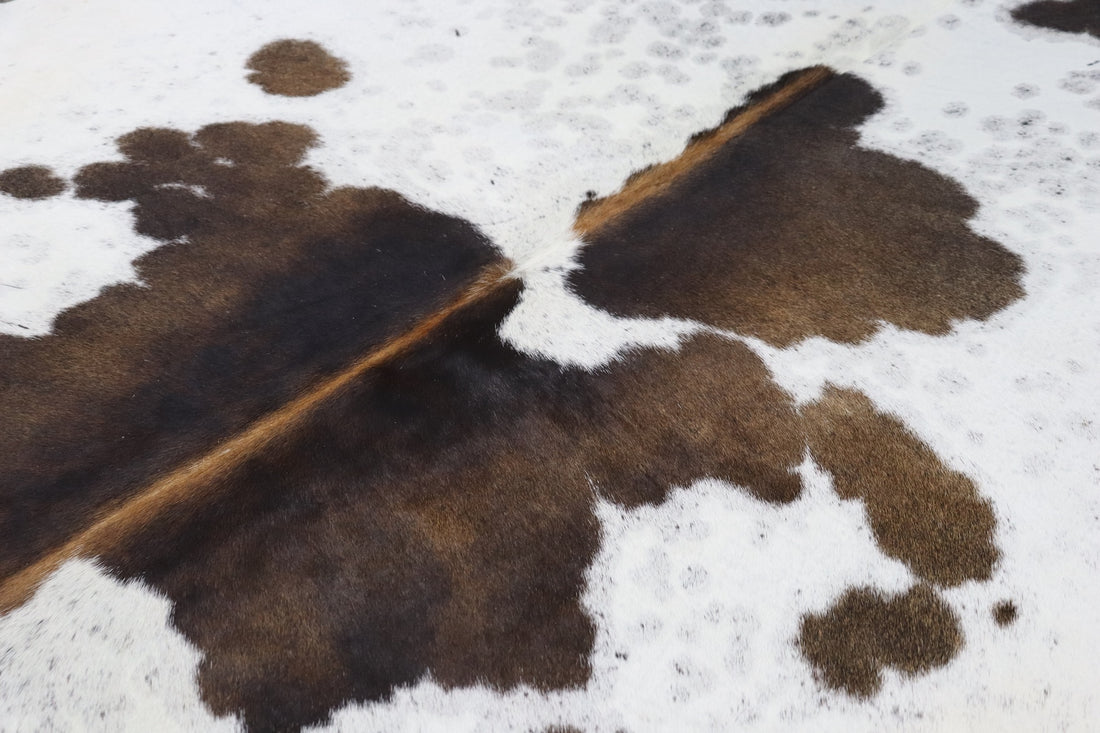 Tricolor (7 X 6 ft.) Exact As Photo BRAZILIAN Cowhide Rug | 100% Natural Cowhide Area Rug | Real Leather Cow Skin Rug | BZ380