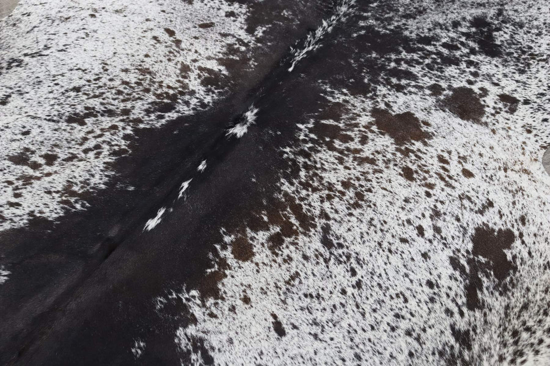 Black White (7.9 X 6.5 ft.) Exact As Photo BRAZILIAN Cowhide Rug | 100% Natural Cowhide Area Rug | Real Leather Cow Skin Rug | BZ384
