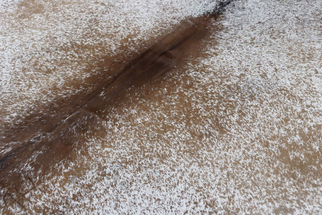 Brown White (7.7 X 6.2 ft.) Exact As Photo BRAZILIAN Cowhide Rug | 100% Natural Cowhide Area Rug | Real Leather Cow Skin Rug | BZ392