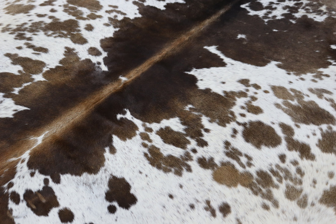 Tricolor (8.2 X 7 ft.) Exact As Photo BRAZILIAN Cowhide Rug | 100% Natural Cowhide Area Rug | Real Leather Cow Skin Rug | BZ393