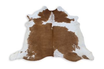 Brown White (6.5 X 6.4 ft.) Exact As Photo BRAZILIAN Cowhide Rug | 100% Natural Cowhide Area Rug | Real Leather Cow Skin Rug | BZ398
