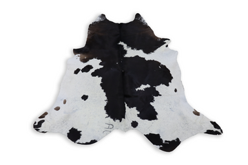 Black White (7.1 X 6.10 ft.) Exact As Photo BRAZILIAN Cowhide Rug | 100% Natural Cowhide Area Rug | Real Leather Cow Skin Rug | BZ404