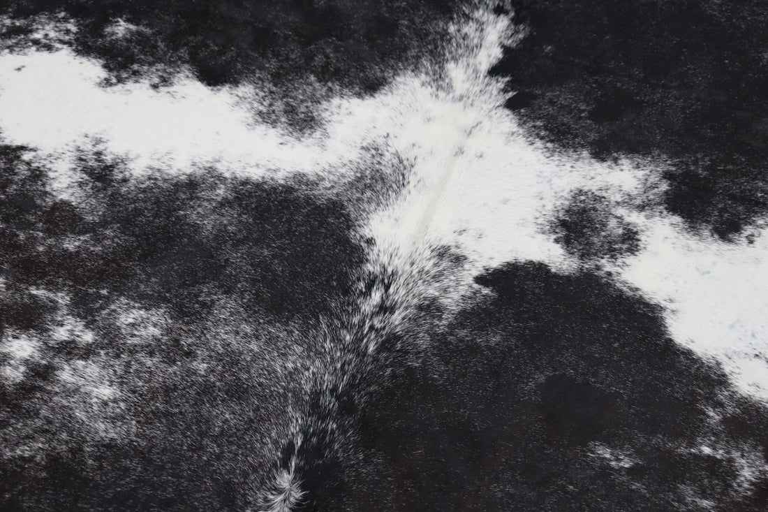 Black White (6.9 X 5.5 ft.) Exact As Photo BRAZILIAN Cowhide Rug | 100% Natural Cowhide Area Rug | Real Leather Cow Skin Rug | BZ405