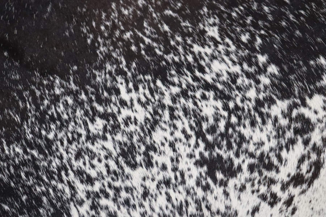 Black White (7.4 X 6.1 ft.) Exact As Photo BRAZILIAN Cowhide Rug | 100% Natural Cowhide Area Rug | Real Leather Cow Skin Rug | BZ407