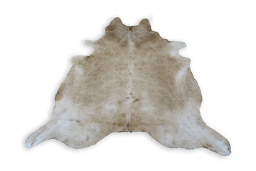 Light Brown White (8.2 X 7.3 ft.) Exact As Photo BRAZILIAN Cowhide Rug | 100% Natural Cowhide Area Rug | Real Leather Cow Skin Rug | BZ418