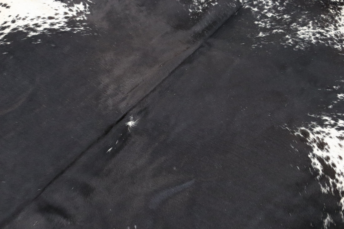 Black White (7 X 5.4 ft.) Exact As Photo BRAZILIAN Cowhide Rug | 100% Natural Cowhide Area Rug | Real Leather Cow Skin Rug | BZ433
