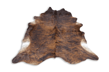 Tricolor Brindle (8.4 X 7.3 ft.) Exact As Photo BRAZILIAN Cowhide Rug | 100% Natural Cowhide Area Rug | Real Leather Cow Skin Rug | BZ479
