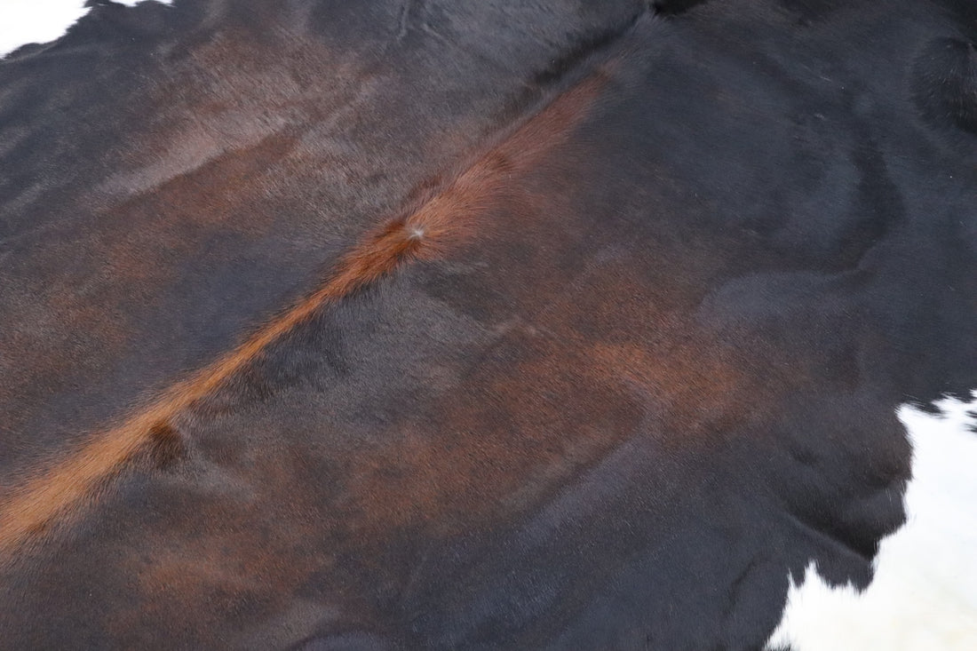 Tricolor (7.8 X 6.8 ft.) Exact As Photo BRAZILIAN Cowhide Rug | 100% Natural Cowhide Area Rug | Real Leather Cow Skin Rug | BZ503
