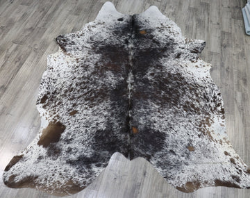 Tricolor (8 X 6.5 ft.) Exact As Photo BRAZILIAN Cowhide Rug | 100% Natural Cowhide Area Rug | Real Leather Cow Skin Rug | BZ512