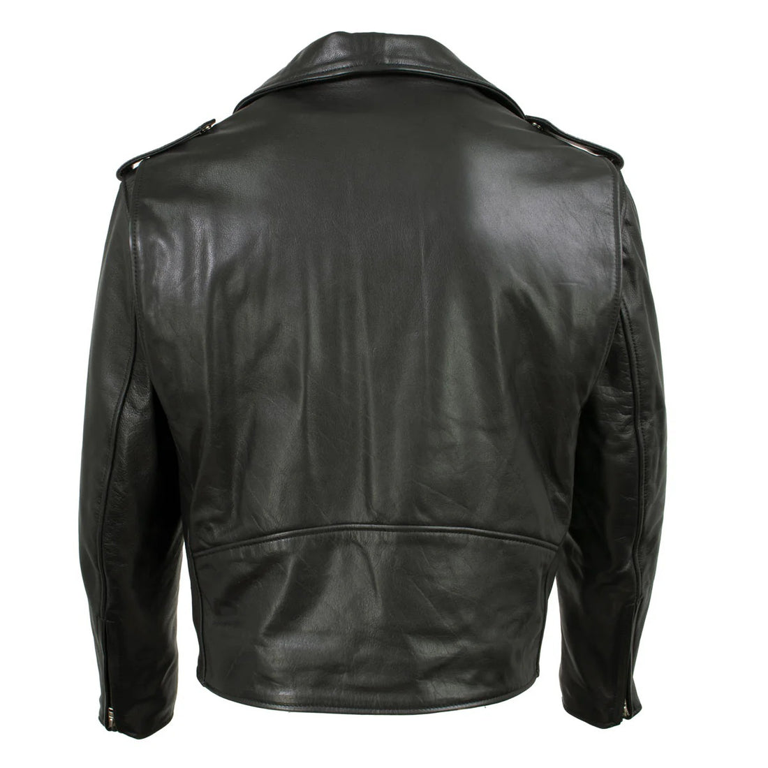 Men's Throwback Motorcycle Premium Leather Jacket - Retro Style Lambskin Leather Jacket - Classic Cafe Racer Biker Jacket