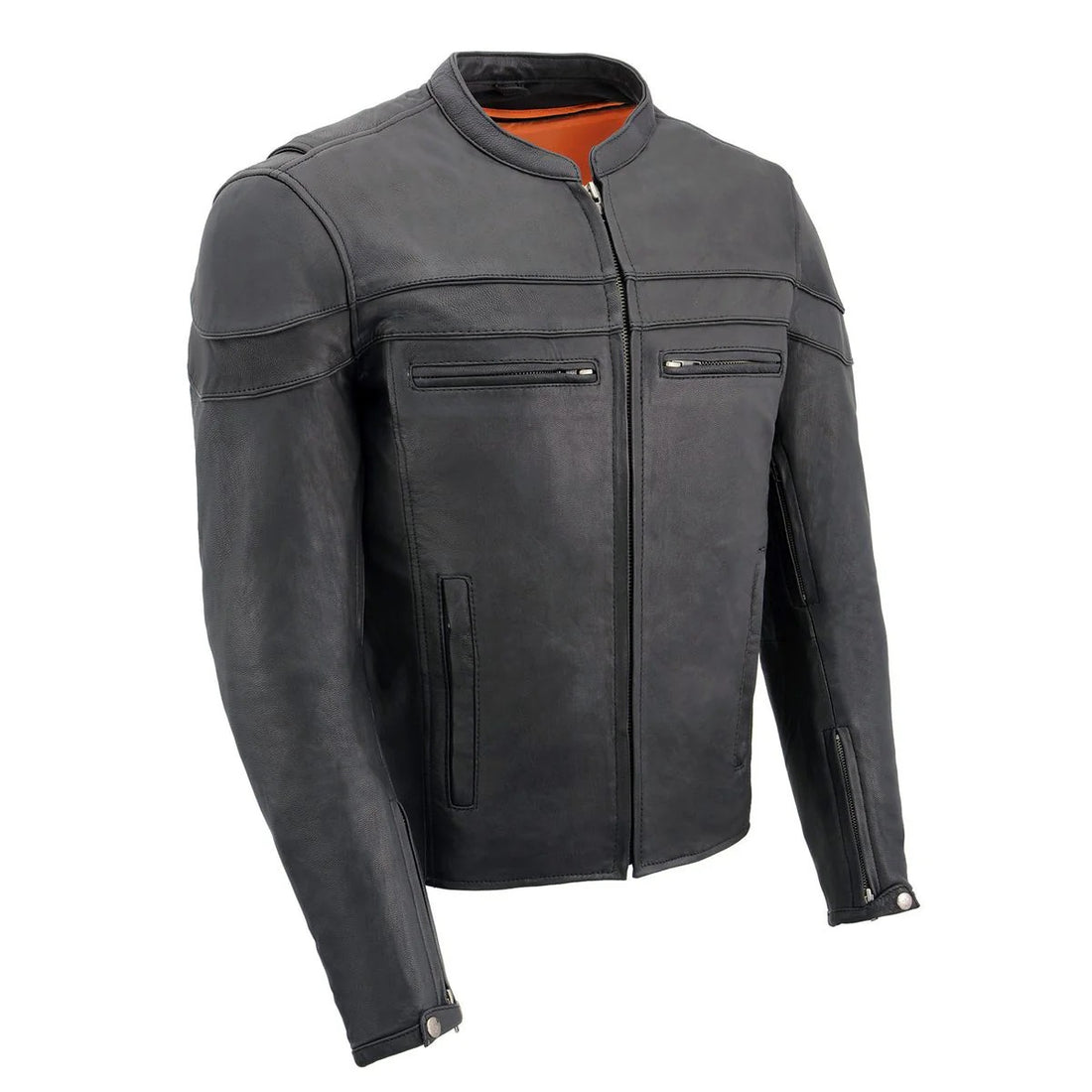 Men's Stay Cool Sporty Motorcycle Premium Leather Jacket - Real Lambskin Leather Jacket - Classic Cafe Racer Biker Jacket