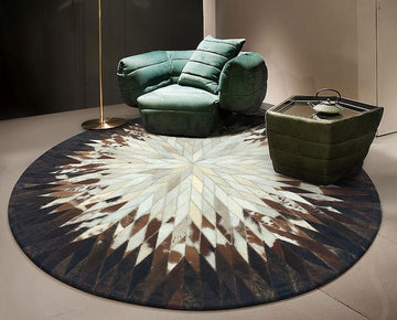 HANDMADE 100% Natural COWHIDE RUG | Patchwork Cowhide Area Rug | Hair on Leather Cowhide Carpet | PR95B