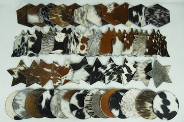 Cowhide Tea Coasters | Real Hair-on-Leather Tea Coasters | Handmade Natural Cow Skin Tea Coasters