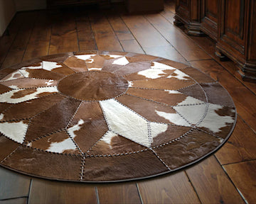 HANDMADE 100% Natural COWHIDE RUG | Patchwork Cowhide Area Rug | Hair on Leather Cowhide Carpet | PR91