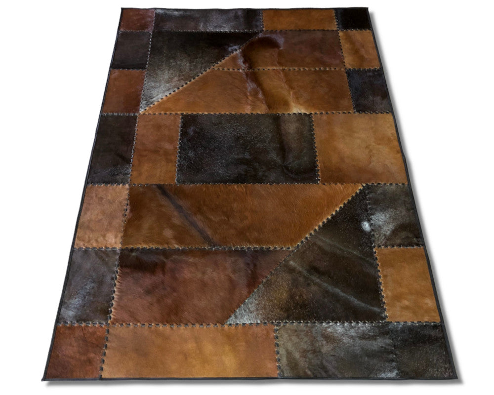 HANDMADE 100% Natural COWHIDE RUG | Patchwork Cowhide Area Rug | Real Cowhide Hallway Runner | Hair on Leather Cowhide Carpet | PR174