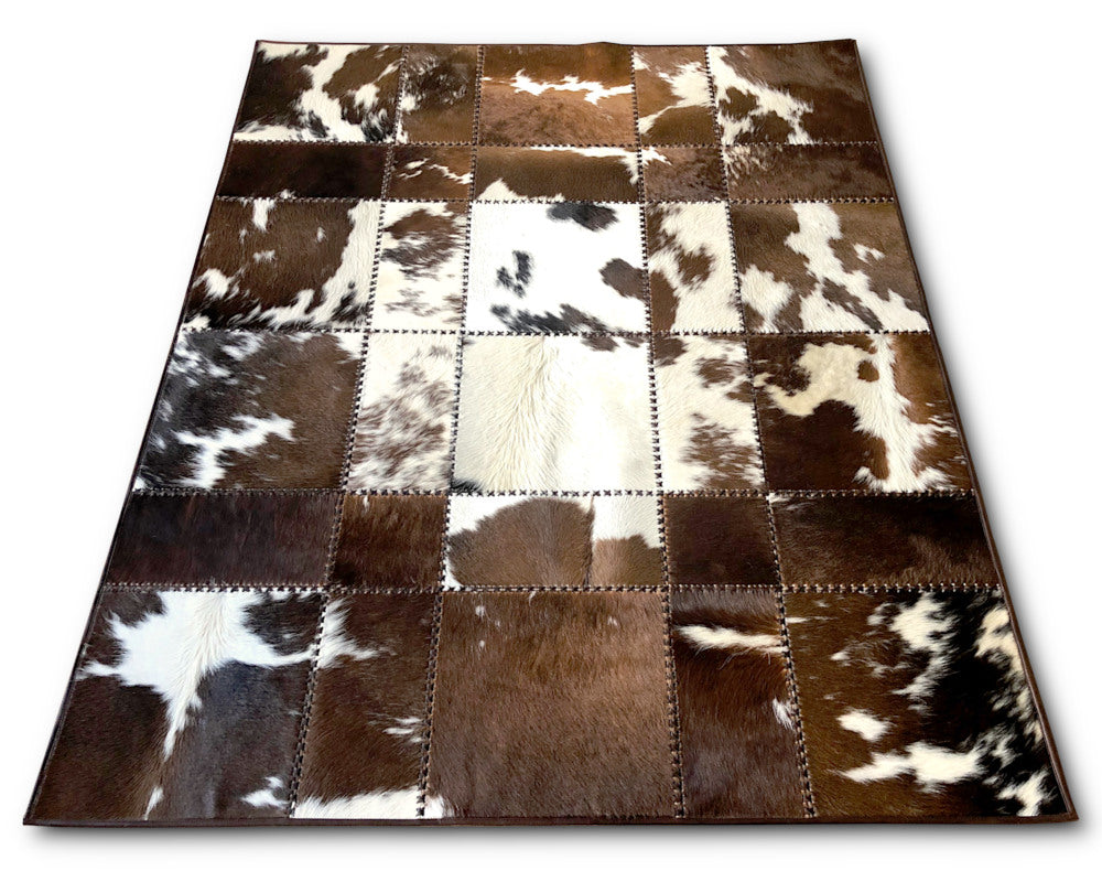 HANDMADE 100% Natural COWHIDE RUG | Patchwork Cowhide Area Rug | Real Cowhide Hallway Runner | Hair on Leather Cowhide Carpet | PR131