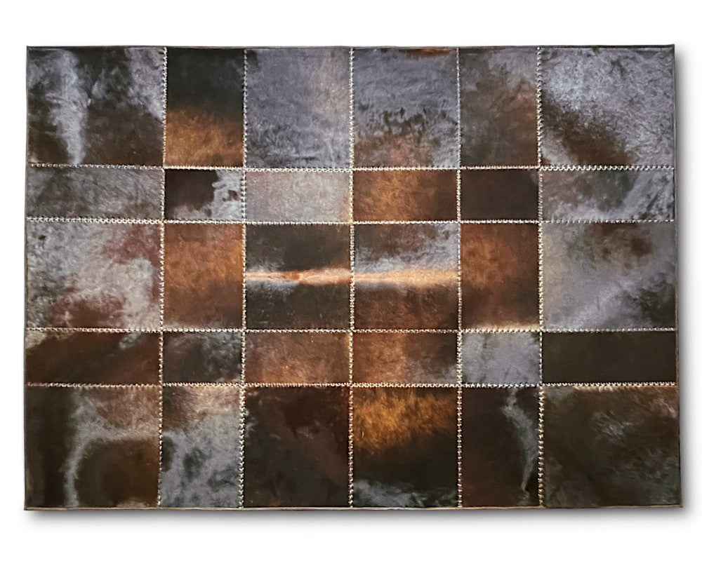 Cowhide Leather Patchwork Rug, Elegant Floor Accent, Modern Floor Carpet | Entryway Runner | Hallway Area Rug | 513