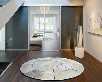 HANDMADE 100% Natural COWHIDE RUG | Patchwork Cowhide Area Rug | Hair on Leather Cowhide Carpet | PR602