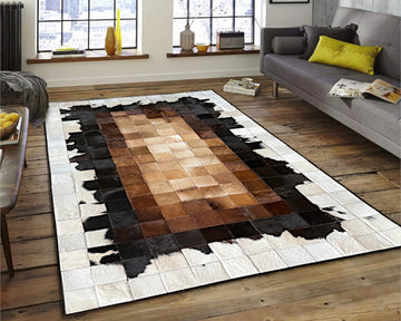 Interior Decor Must-Have: Cowhide Patchwork Rug | Real Leather Hallway Runner | 530