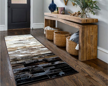 HANDMADE 100% Natural COWHIDE RUG | Patchwork Cowhide Area Rug | Real Cowhide Hallway Runner | Hair on Leather Cowhide Carpet | PR58
