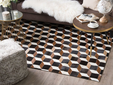HANDMADE 100% Natural COWHIDE RUG | Patchwork Cowhide Area Rug | Real Cowhide Hallway Runner | Hair on Leather Cowhide Carpet | PR69