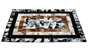 HANDMADE 100% Natural COWHIDE RUG | Patchwork Cowhide Area Rug | Real Cowhide Hallway Runner | Hair on Leather Cowhide Carpet | PR36
