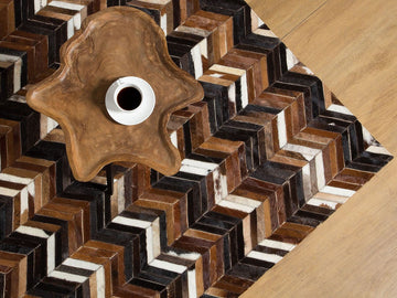 HANDMADE 100% Natural COWHIDE RUG | Patchwork Cowhide Area Rug | Real Cowhide Hallway Runner | Hair on Leather Cowhide Carpet | PR17