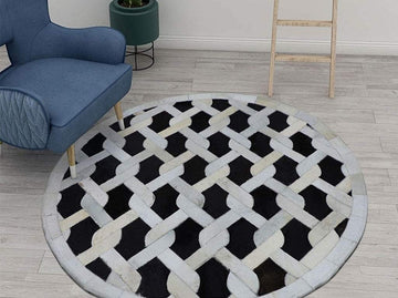 HANDMADE 100% Natural COWHIDE RUG | Patchwork Cowhide Area Rug | Hair on Leather Cowhide Carpet | PR161