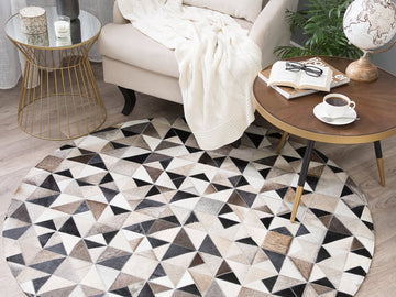HANDMADE 100% Natural COWHIDE RUG | Patchwork Cowhide Area Rug | Hair on Leather Cowhide Carpet | PR165