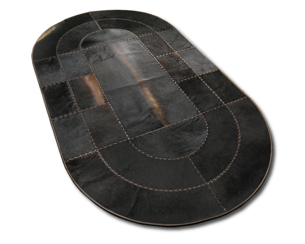 Handmade Cowhide Patchwork Carpet Silky Soft Hair on Leather Area Rug ( Similar As Pictured )
