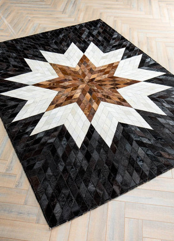 HANDMADE 100% Natural COWHIDE RUG | Patchwork Cowhide Area Rug | Real Cowhide Hallway Runner | Hair on Leather Cowhide Carpet | PR4