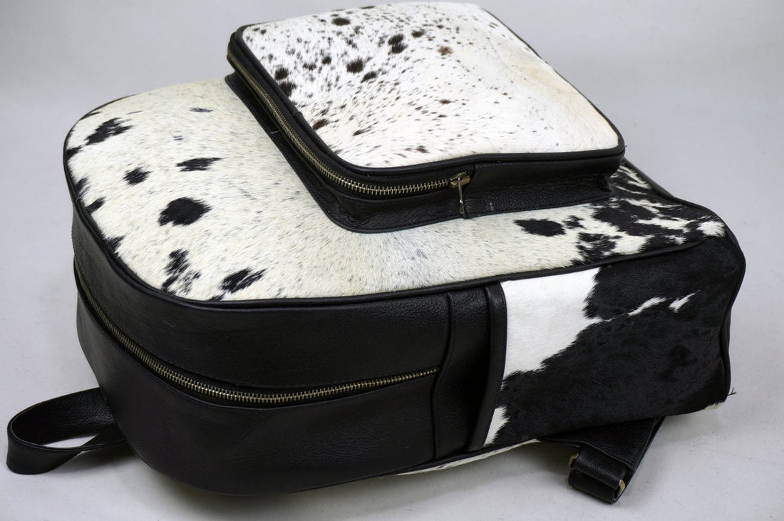 GENUINE Cowhide Leather Backpack | Real Cow Skin Hair on Leather Back Pack | Natural Hair On Cowhide Shoulder Bag SB03