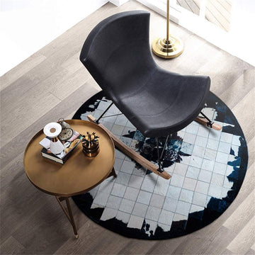HANDMADE 100% Natural COWHIDE RUG | Patchwork Cowhide Area Rug | Hair on Leather Cowhide Carpet | PR164