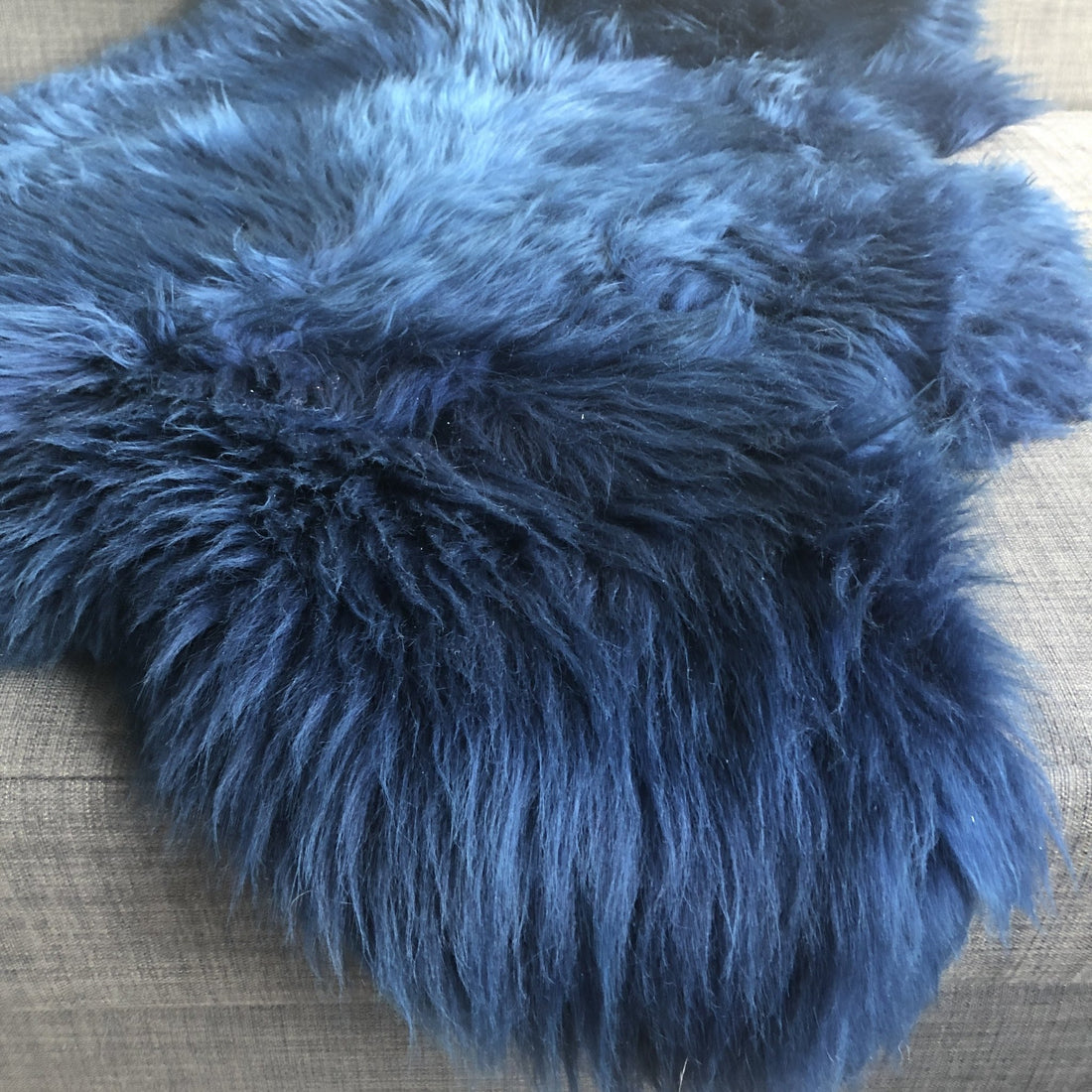 Genuine Australian NAVY BLUE SHEEPSKIN Rug 100% Natural Real Sheepskin Fur Area Rug (3 x 2 ft. approx.)