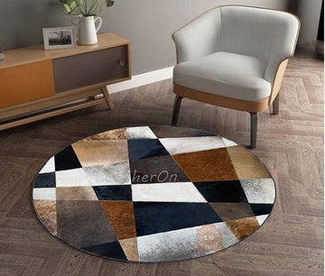 HANDMADE 100% Natural COWHIDE RUG | Patchwork Cowhide Area Rug | Hair on Leather Cowhide Carpet | PR601